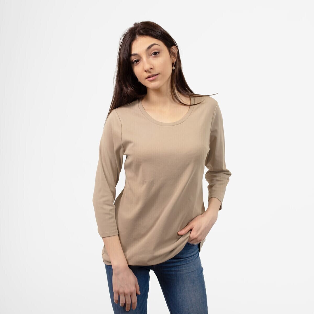 Beige Casual Long-Sleeved Shirt