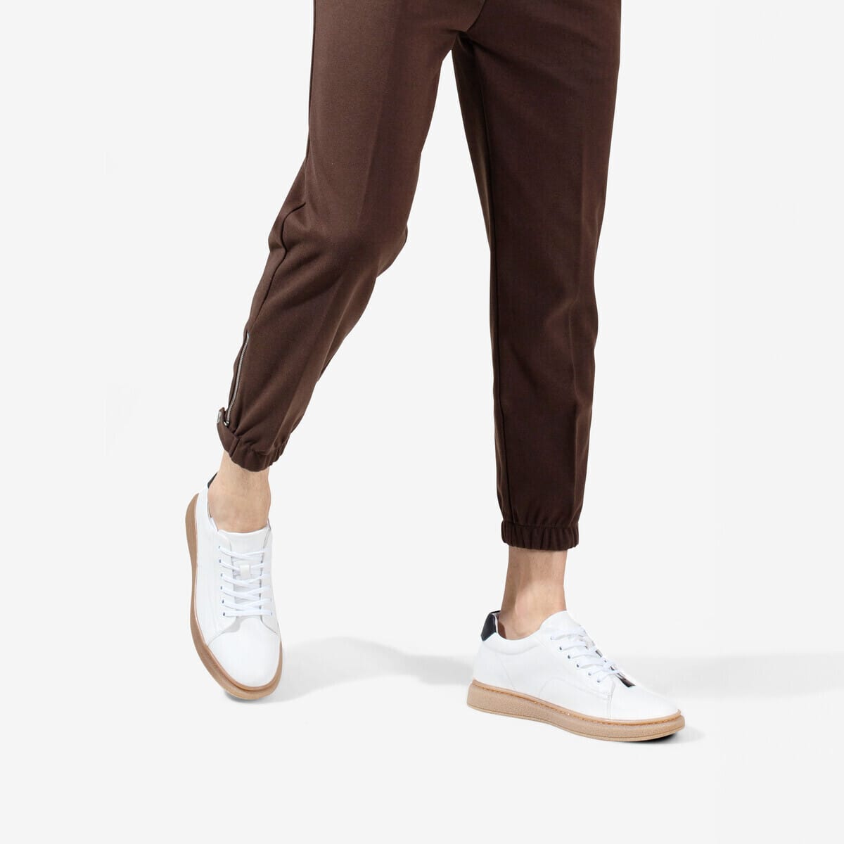 Monocolored Leather Sneakers - Image 4